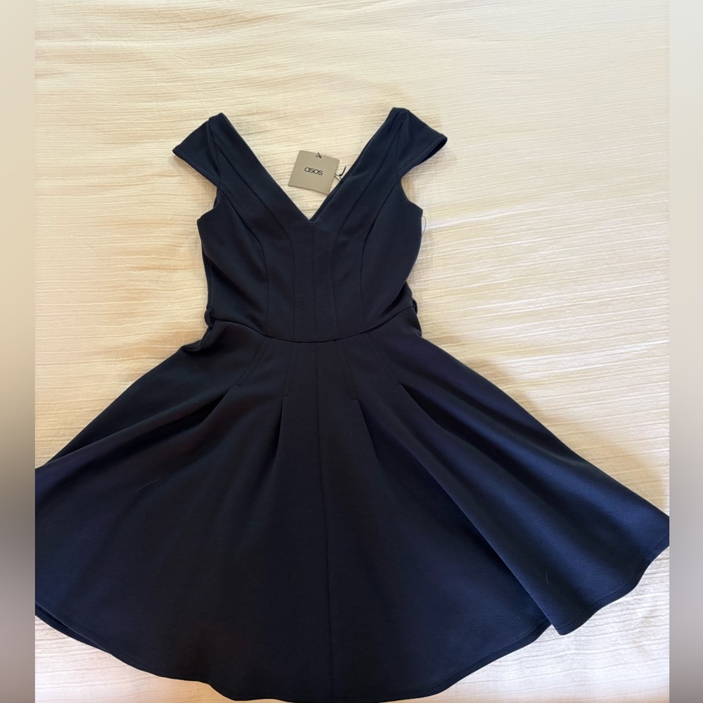 ASOS Deep Blue V-Neck dress